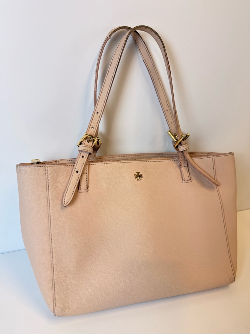 Tory Burch York Small Buckle Tote Powder Pink - Picture 3 of 13